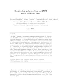 Backtesting Value at Risk: A GMM Duration Based Test