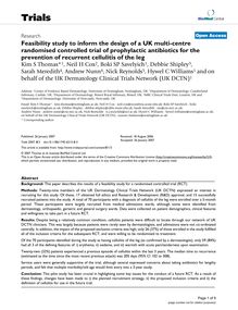 Feasibility study to inform the design of a UK multi-centre randomised controlled trial of prophylactic antibiotics for the prevention of recurrent cellulitis of the leg