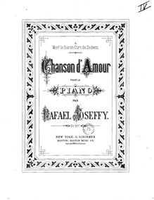 Partition complète, Chanson D Amour, Joseffy, Rafael
