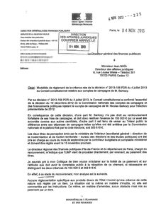 Note de Bercy sur le règlement de l amende infligée à Nicolas Sarkozy pour le dépassement du plafond de ses comptes de campagne