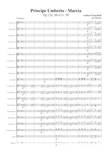Partition complète, Marcia - Principe Umberto, Op.124, Ponchielli, Amilcare