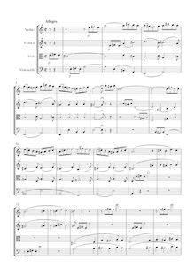 Partition I, Allegro, corde quatuor No.5, Op.18/5, A major, Beethoven, Ludwig van