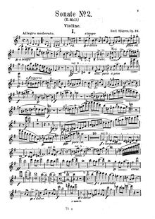 Partition de violon, violon Sonata No.2, Sjögren, Emil