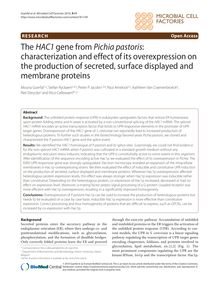 The HAC1gene from Pichia pastoris: characterization and effect of its overexpression on the production of secreted, surface displayed and membrane proteins