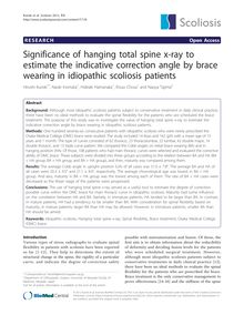 Significance of hanging total spine x-ray to estimate the indicative correction angle by brace wearing in idiopathic scoliosis patients