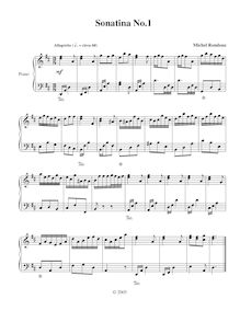 Partition Sonatina No., Allegretto, 10 Piano sonatines, Rondeau, Michel