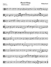 Partition ténor viole de gambe 1, alto clef, Cantiones Sacrae I