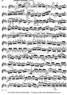 Partition Caprices Nos. 11-15, 24 Caprices pour violon, Rode, Pierre