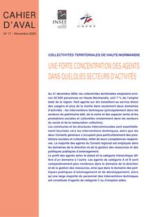 Collectivités territoriales de Haute-Normandie : Une forte concentration des agents dans quelques secteurs d activités
