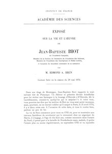 Exposé sur la vie et l oeuvre de Jean-Baptiste Biot, lu dans la ...