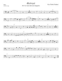 Partition viole de basse, Madrigali a 5 voci, Nodari, Giovanni Paolo