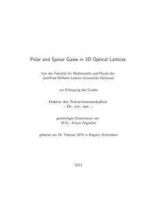 Polar and spinor gases in 1D optical lattices [Elektronische Ressource] / Arturo Argüelles