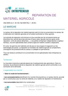REPARATION DE MATERIEL AGRICOLE