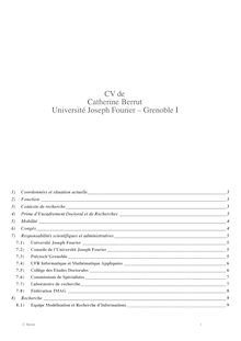 CV de Catherine Berrut Université Joseph Fourier  Grenoble I