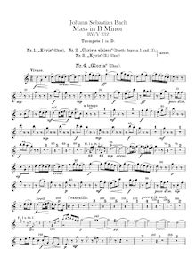 Partition trompette 1, 2, 3 (en D), Mass en B minor, The Great Catholic Mass