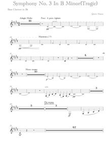 Partition basse clarinette (B♭), Symphony No.3,  Tragic , B minor