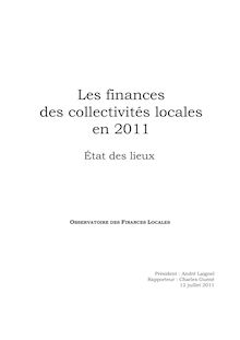 Les finances des collectivités locales en 2011 : état des lieux