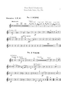 Partition trompette 1, 2 (F, E), Swan Lake, Лебединое озеро, Tchaikovsky, Pyotr