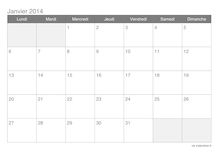 Calendrier 2014 mensuel - idéal plannings