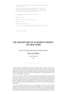 The Adventure Of Elizabeth Morey, of New York - 1901