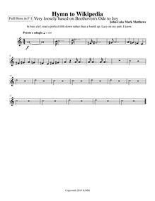 Partition cor 1 (en F), Hymn to Wikipedia, D major, Matthews, John-Luke Mark