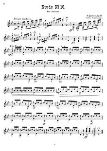 Partition No.10, Esercizio, Op.48, Esercizio per la chitarra ( 24 pezzi della maggiore difficolta)