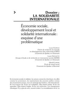 Économie sociale, développement local et solidarité internationale ...