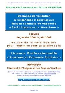 Mémoire Licence Professionnelle Patrice Chauveau