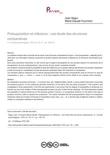 Présupposition et inférence : une étude des structures comparatives - article ; n°1 ; vol.79, pg 105-121