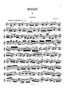 Partition de violon, violon Sonata en C major, C major