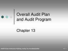Chapter 13 – Overall Audit Plan and Audit Program