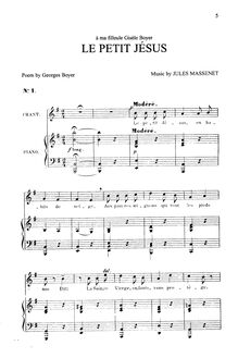 Partition complète (E minor: medium voix et piano), Le petit Jésus