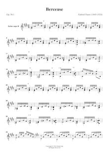 Partition guitare , partie, Dolly , Op.56, Six pièces pour piano à 4 mains