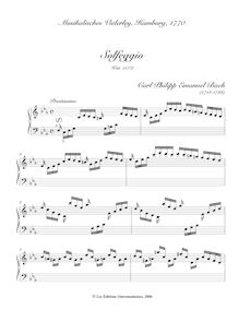 Partition complète, Solfeggietto, Wq.117.1 / H.220, Bach, Carl Philipp Emanuel par Carl Philipp Emanuel Bach (1714-1788)
