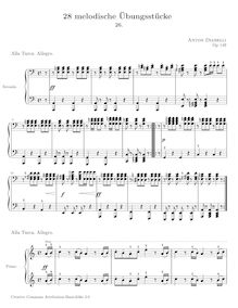 Partition No. 26, 28 Melodische übungstücke, Melodic Practice Pieces