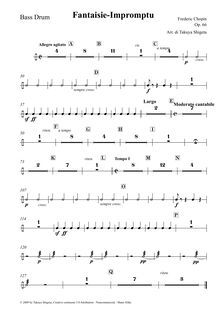 Partition basse tambour, Fantaisie-impromptu, C? minor, Chopin, Frédéric