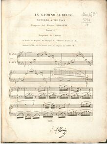 Partition complète, Il giorno si bello, Notturno a 3 voci, Rossini, Gioacchino
