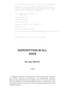 Superstition In All Ages (1732) - Common Sense