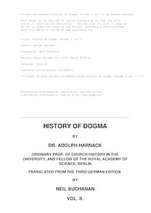 History of Dogma, Volume 2 (of 7)