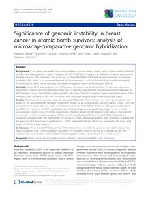 Significance of genomic instability in breast cancer in atomic bomb survivors: analysis of microarray-comparative genomic hybridization