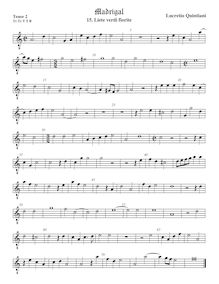 Partition ténor viole de gambe 2, octave aigu clef, madrigaux pour 5 voix par  Lucrezio Quintiani par Lucrezio Quintiani
