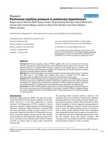 Pulmonary capillary pressure in pulmonary hypertension