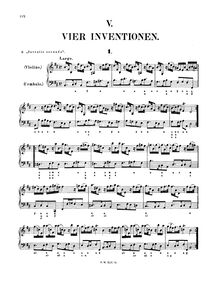 Partition Nos.2, 5, 6 et 7, 10 Inventions, 10 Invenzioni a violino solo