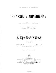 Partition complète, Armenian Rhapsody on National Themes, Op.48