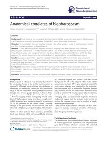 Anatomical correlates of blepharospasm