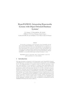 HyperPATH O2: Integrating Hypermedia Systems with Object Oriented Database