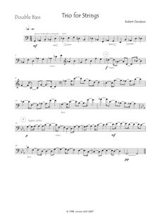 Partition Double basse , partie, Trio pour cordes, Davidson, Robert