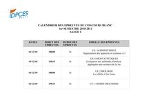 CALENDRIER DES EPREUVES DU CONCOURS BLANC 1er SEMESTRE 2010-2011 ...