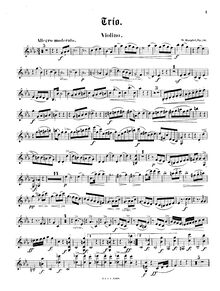 Partition de violon, Piano Trio No.2, E♭ major, Bargiel, Woldemar
