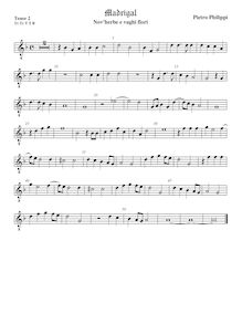 Partition ténor viole de gambe 2, octave aigu clef, madrigaux pour 5 voix par  Peter Philips par Peter Philips